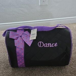 Girl's Black‎ and Purple Dance Duffel Bag